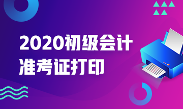 什么时候打印2020年陕西省初级会计准考证？